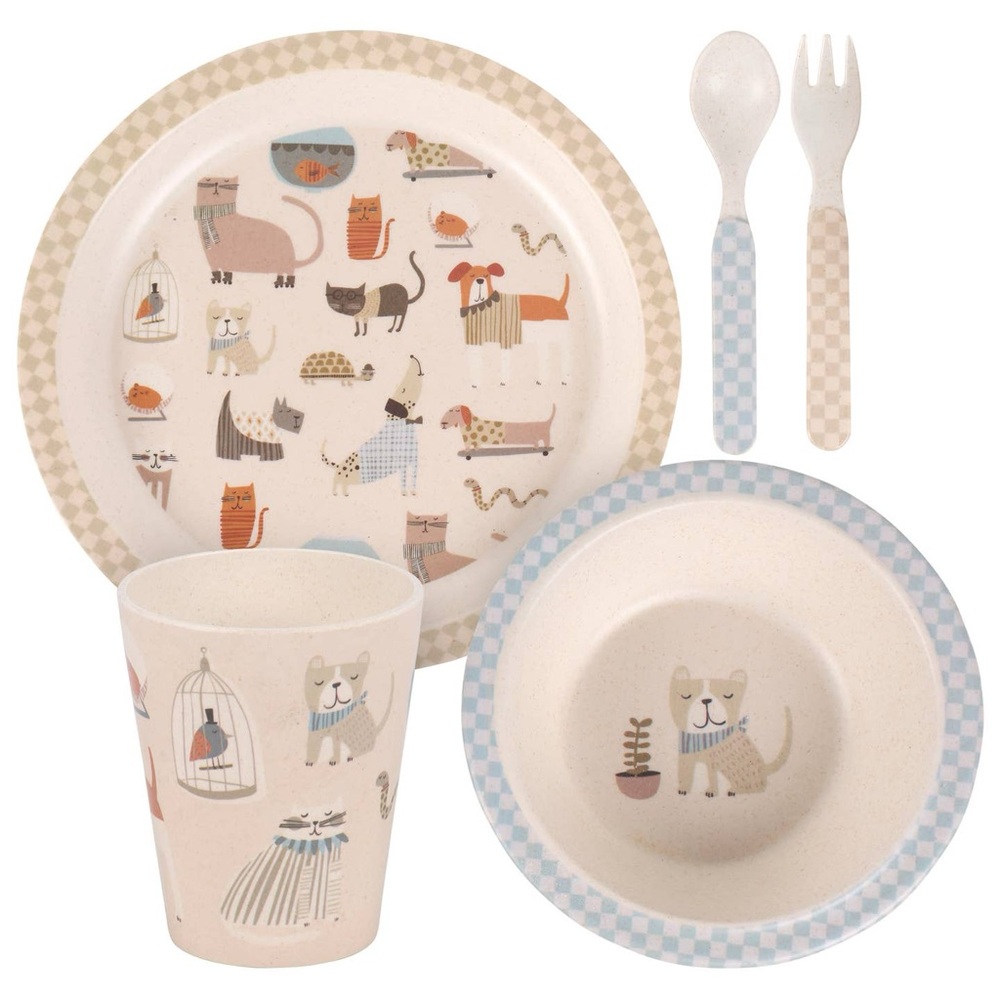 Primitives by Kathy Happy Bright Bamboo Meal Set - Pets